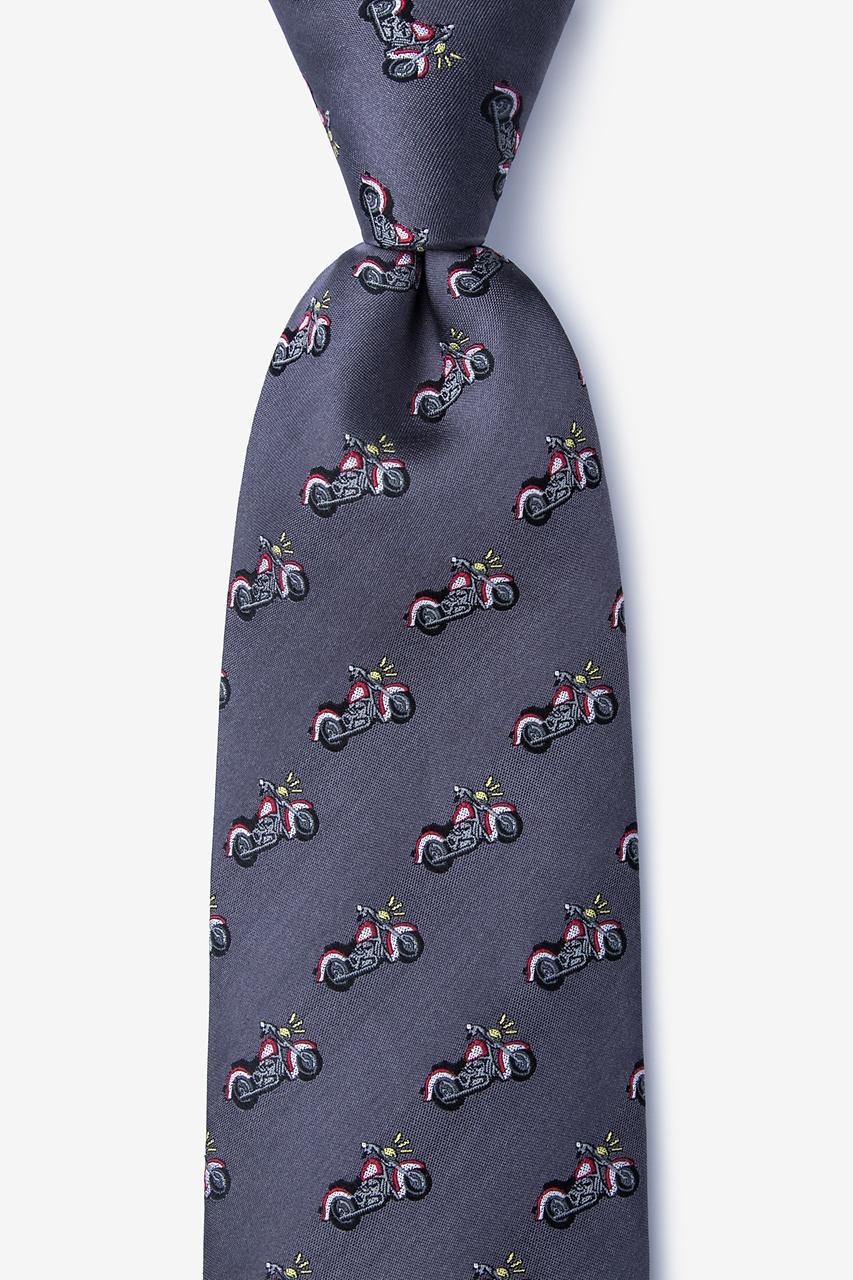 alynn Born to Ride gray 100% silk Tie