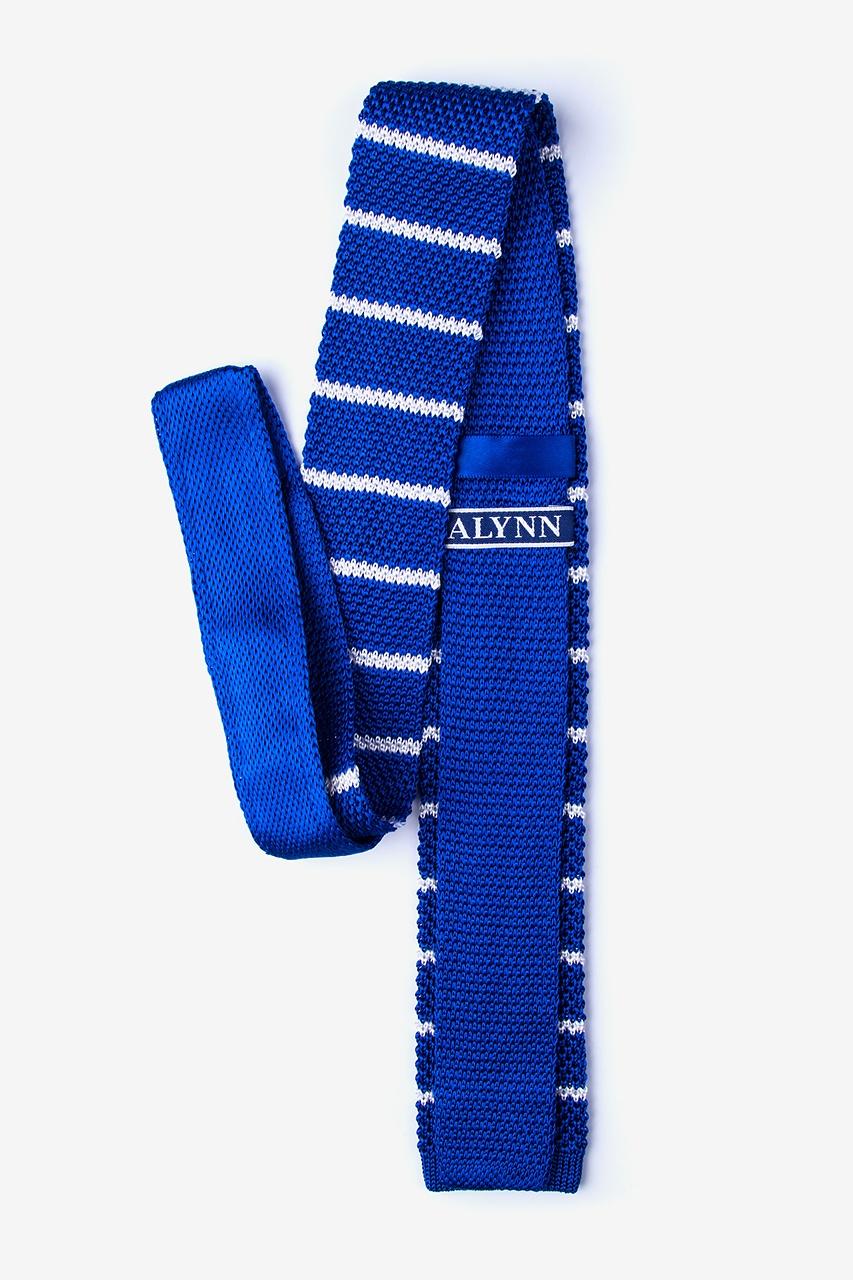 Alynn Briton Stripe Blue Knit Skinny Tie