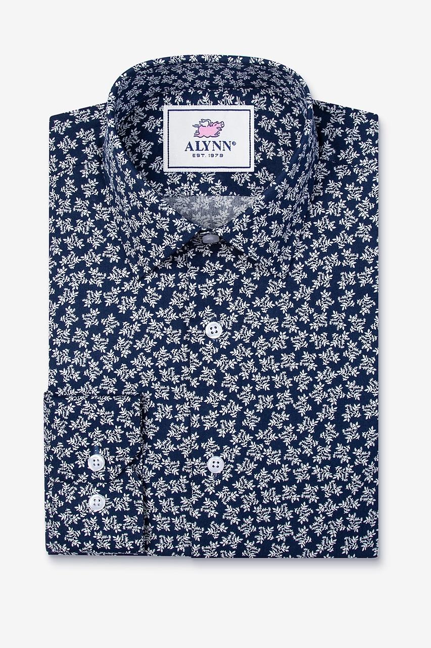 Alynn Brooks Floral Navy Blue Casual Shirt