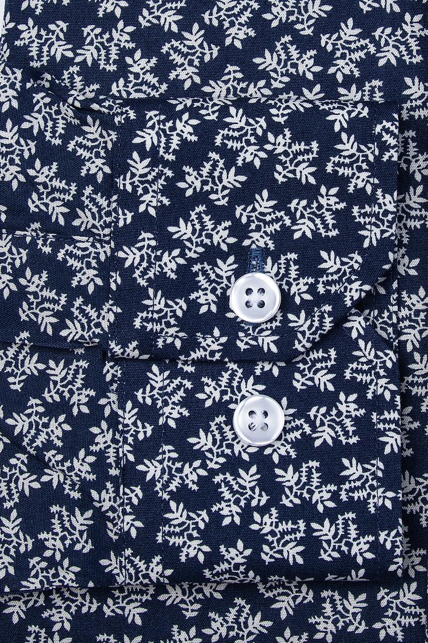 Alynn Brooks Floral Navy Blue Casual Shirt