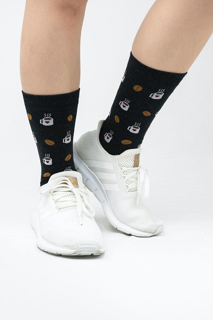 Alynn But First Coffee Black Women's Sock