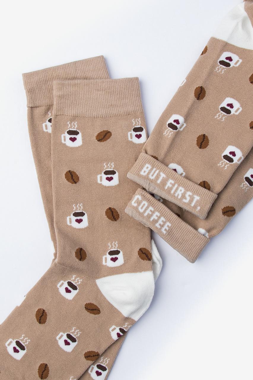 Alynn But First Coffee Brown Women's Sock