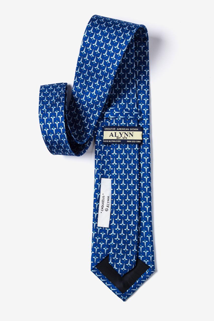 Alynn Caduceus Navy Blue 100% Silk Tie
