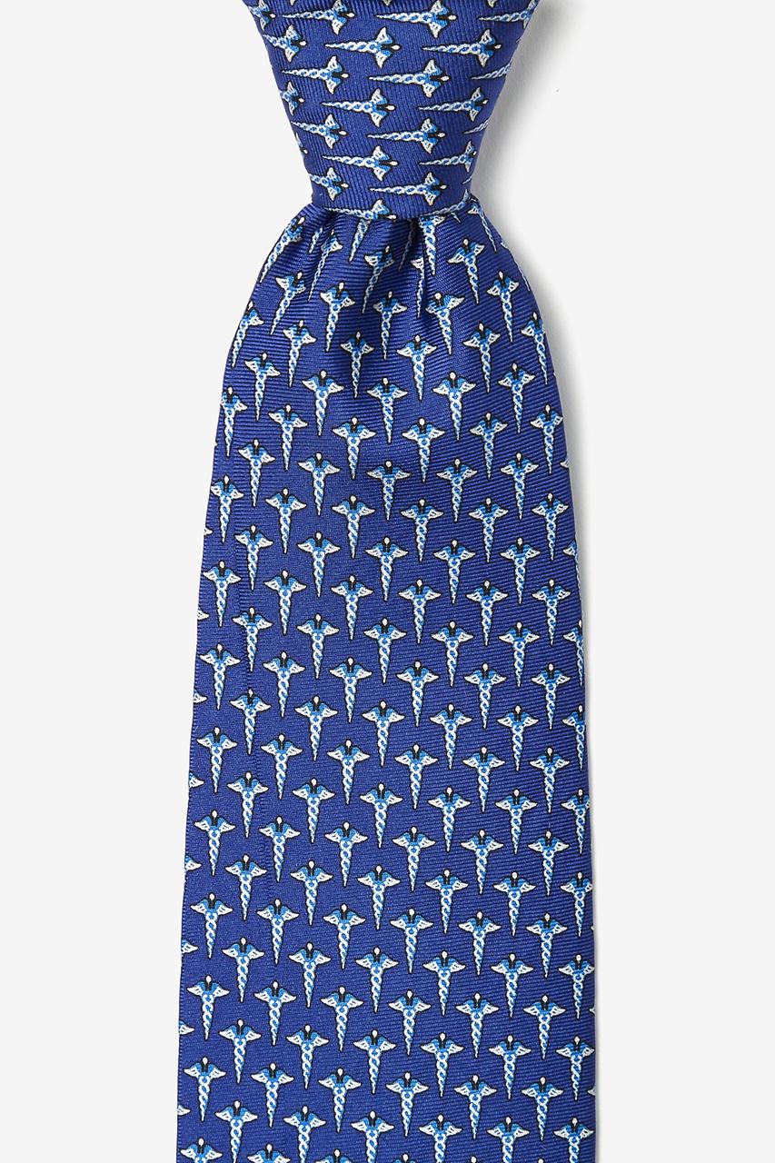 alynn Caduceus Navy Blue 100% silk Tie
