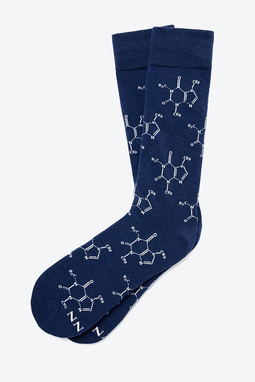 alynn Caffeine Molecule Navy Blue Sock