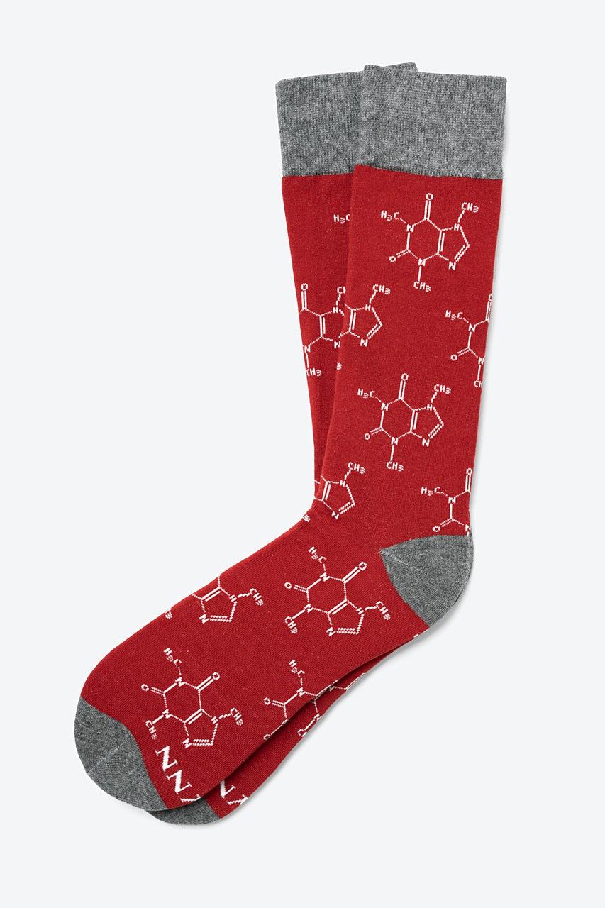 alynn Caffeine Molecule red Sock