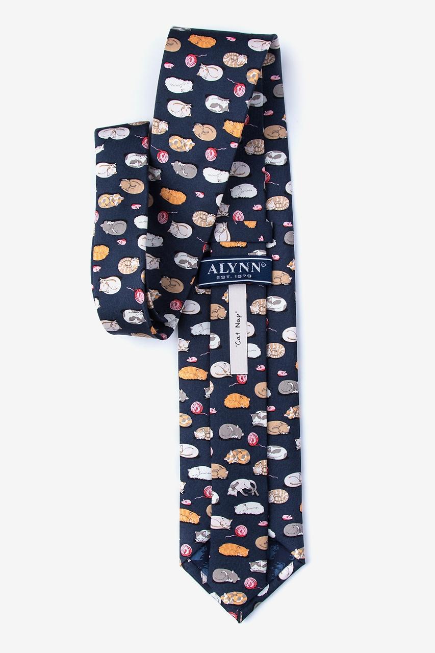 Alynn Cat Nap Charcoal 100% Silk Tie