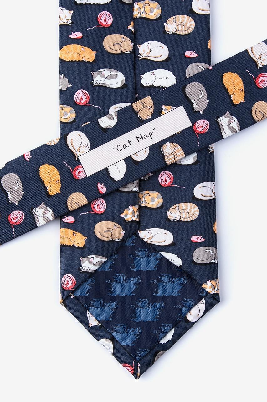 Alynn Cat Nap Charcoal 100% Silk Tie