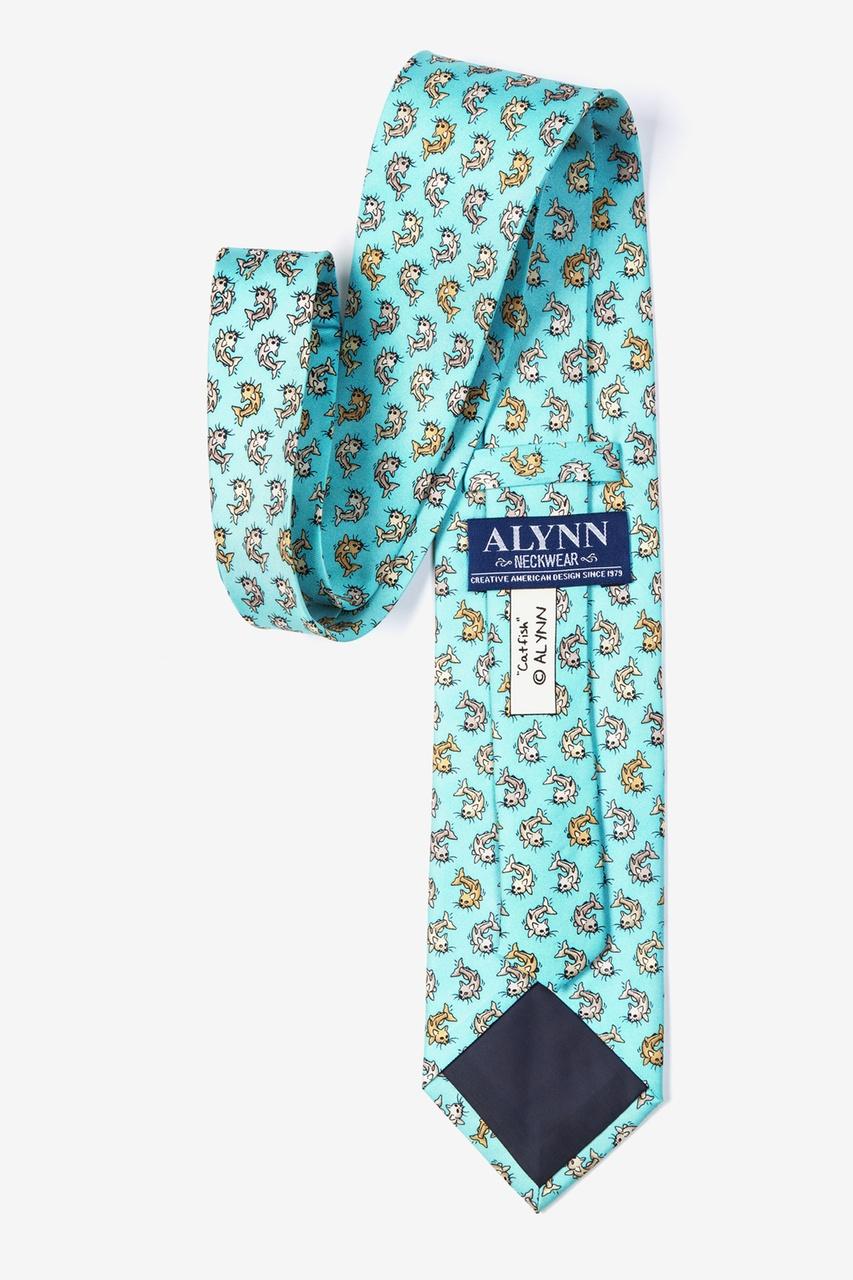 Alynn Catfish Aqua 100% Silk Tie