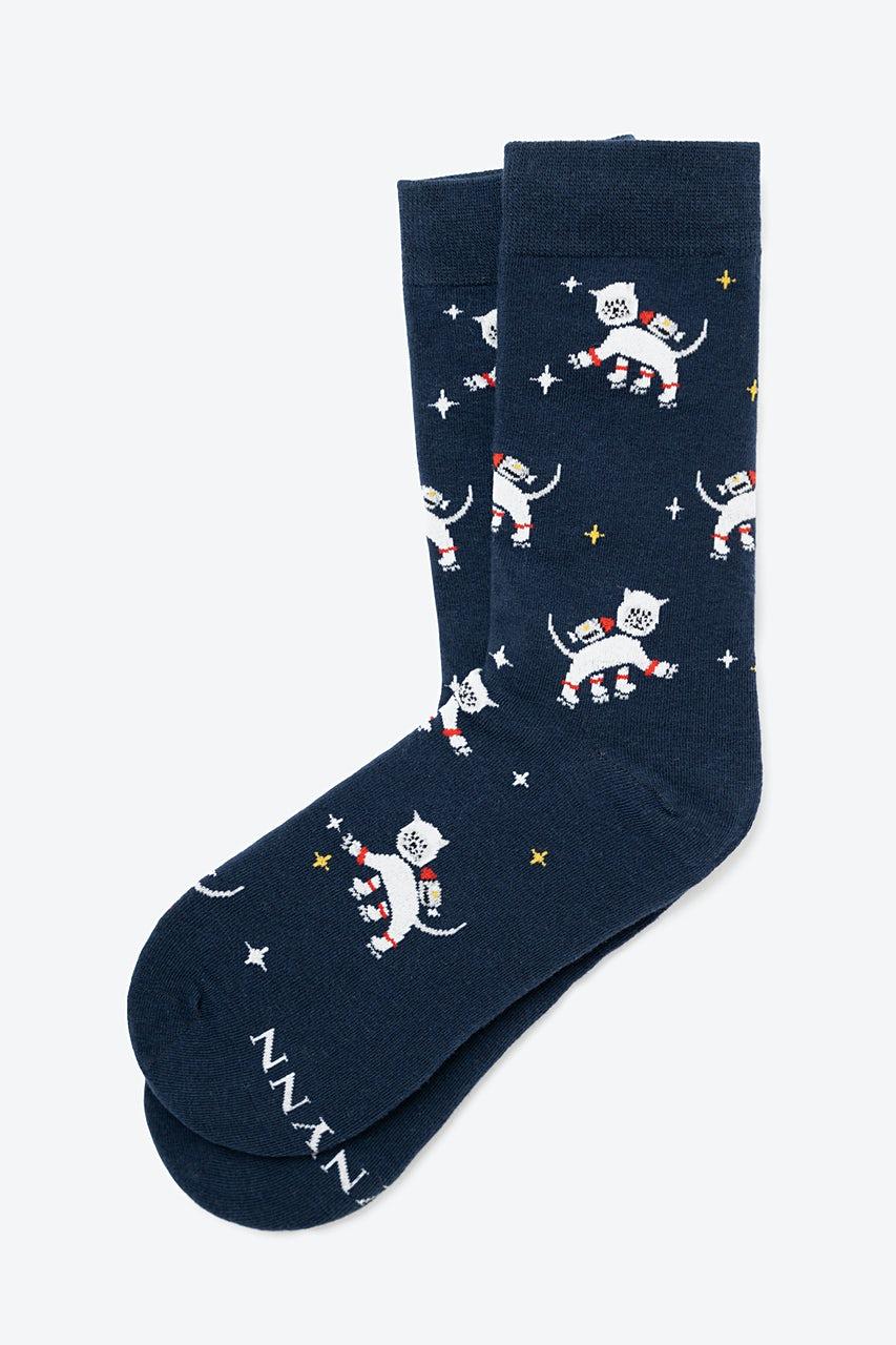 alynn Catstronaut Navy Blue Women's Sock