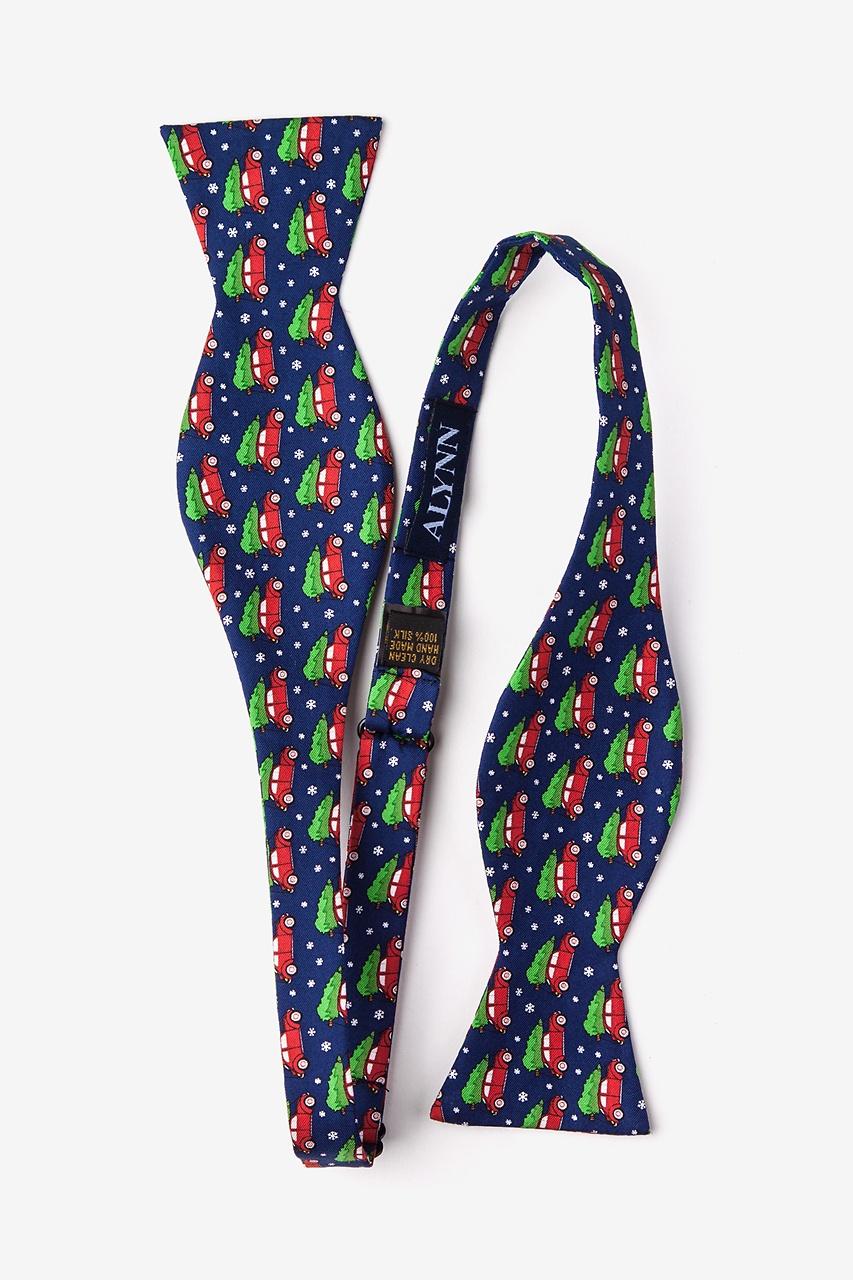 Alynn Christmas Car-ma Navy Blue Self-Tie Bow Tie