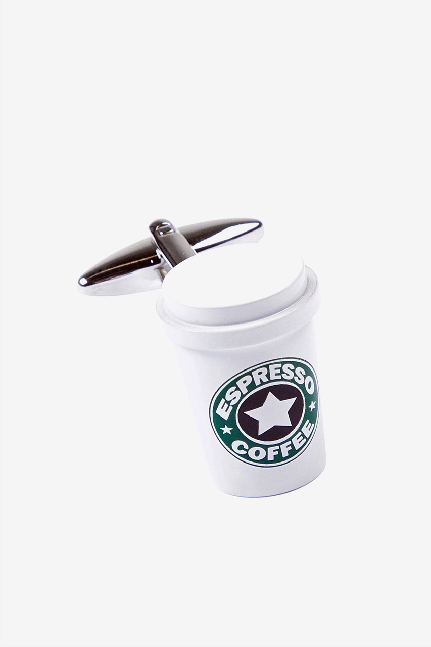Alynn Coffee Cups White Cufflinks