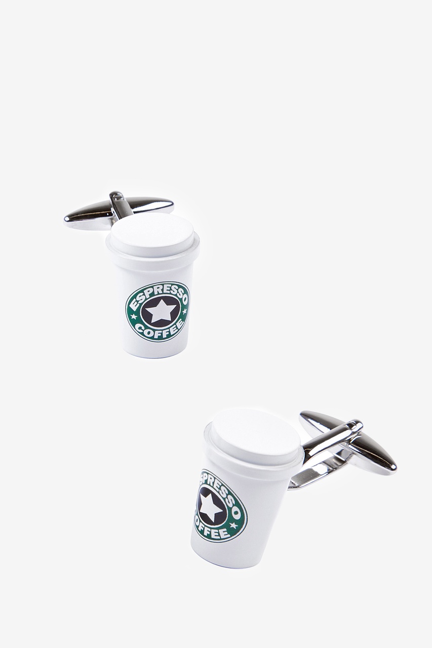 alynn Coffee Cups White Cufflinks