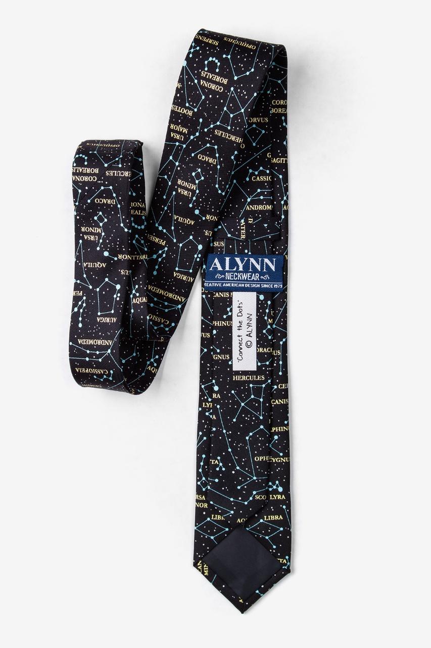 Alynn Connect The Dots Black 100% Silk Skinny Tie