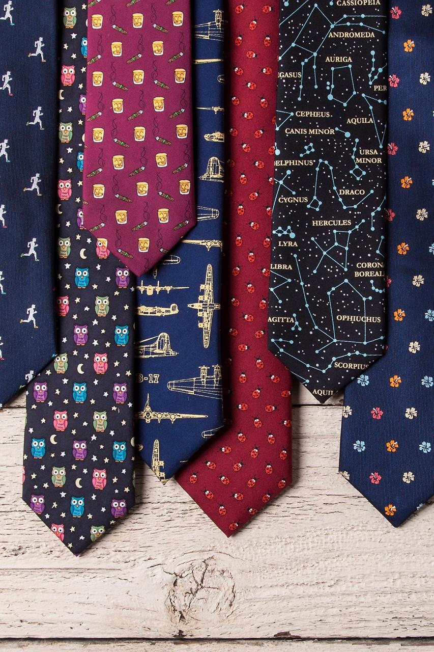 Alynn Connect The Dots Black 100% Silk Skinny Tie