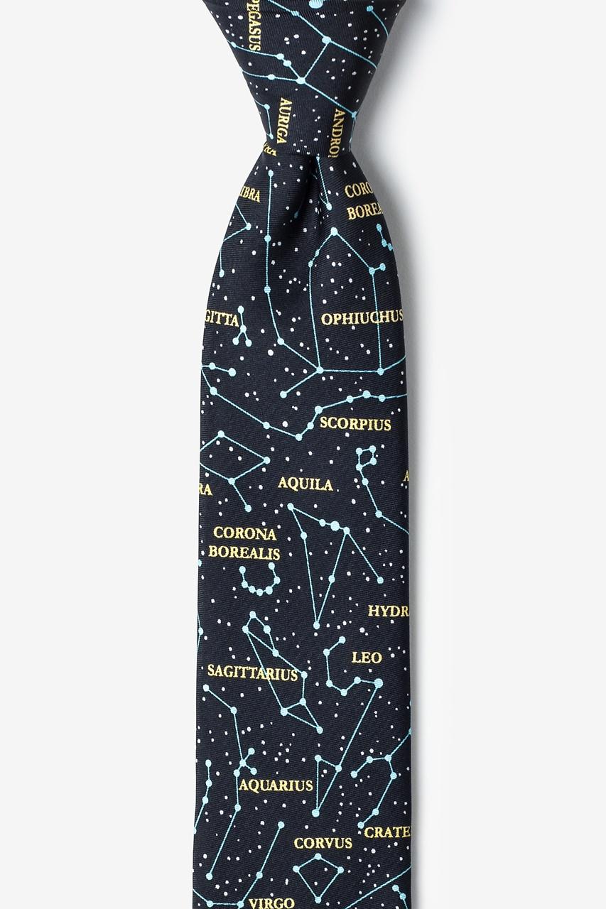 alynn Connect the Dots black 100% silk Skinny Tie