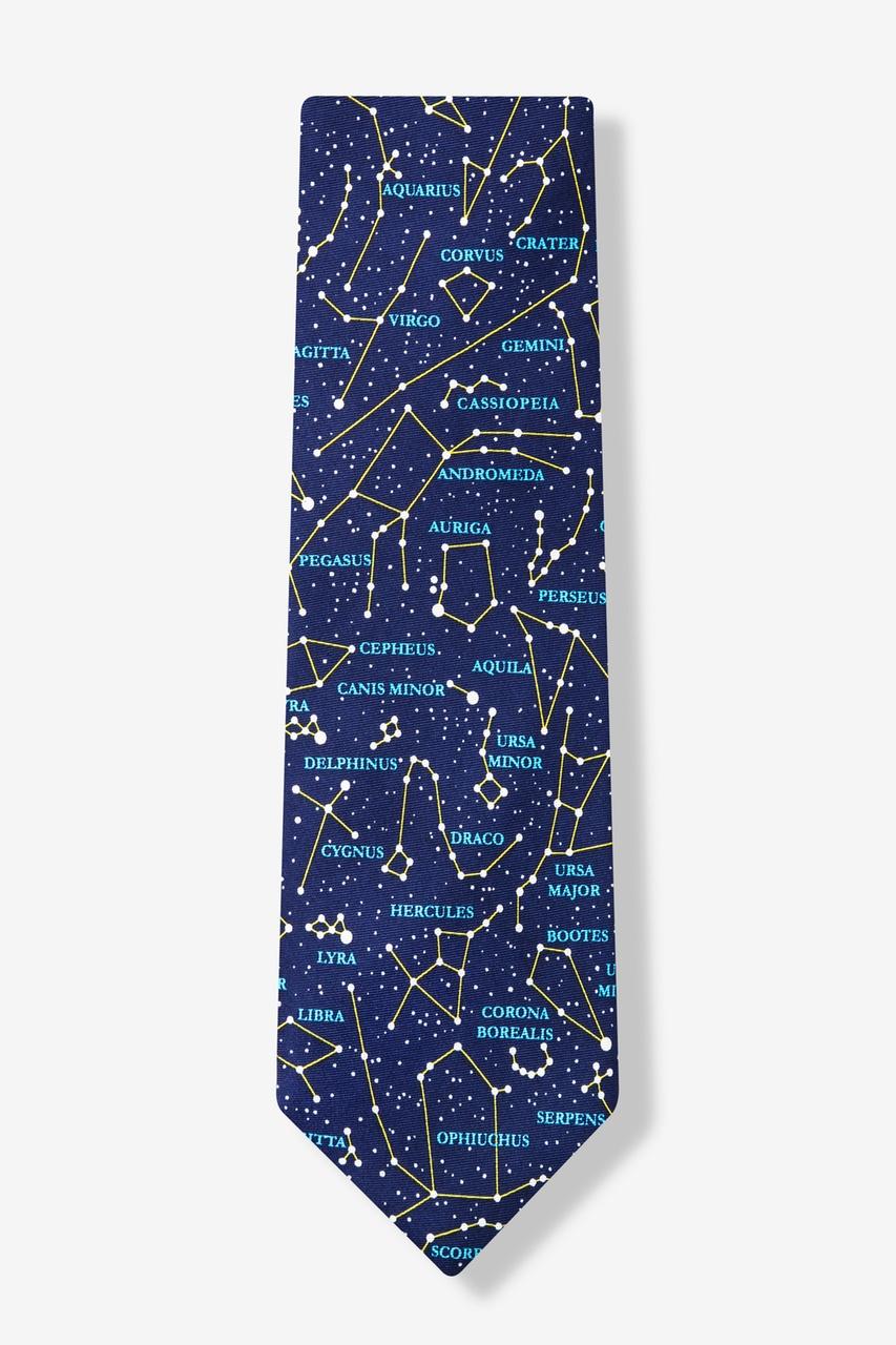 Alynn Connect The Dots Navy Blue 100% Silk Tie