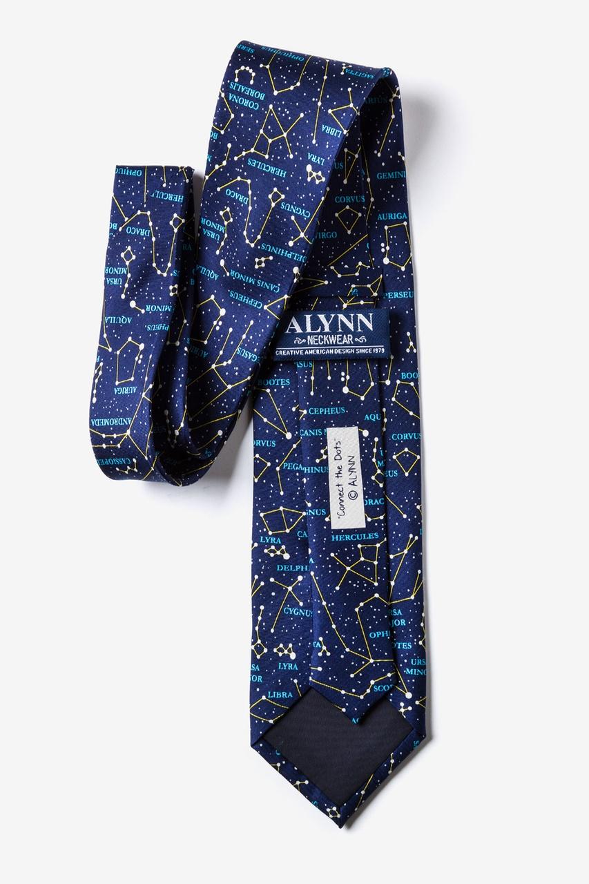 Alynn Connect The Dots Navy Blue 100% Silk Tie