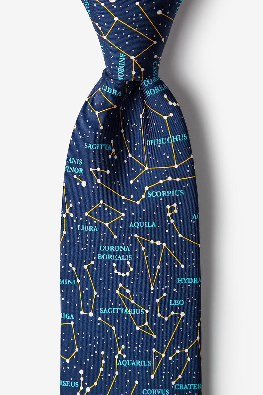 alynn Connect the Dots Navy Blue 100% silk Tie
