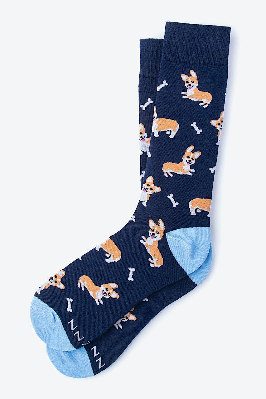 Alynn Corgi Gang Blue His & Hers Socks