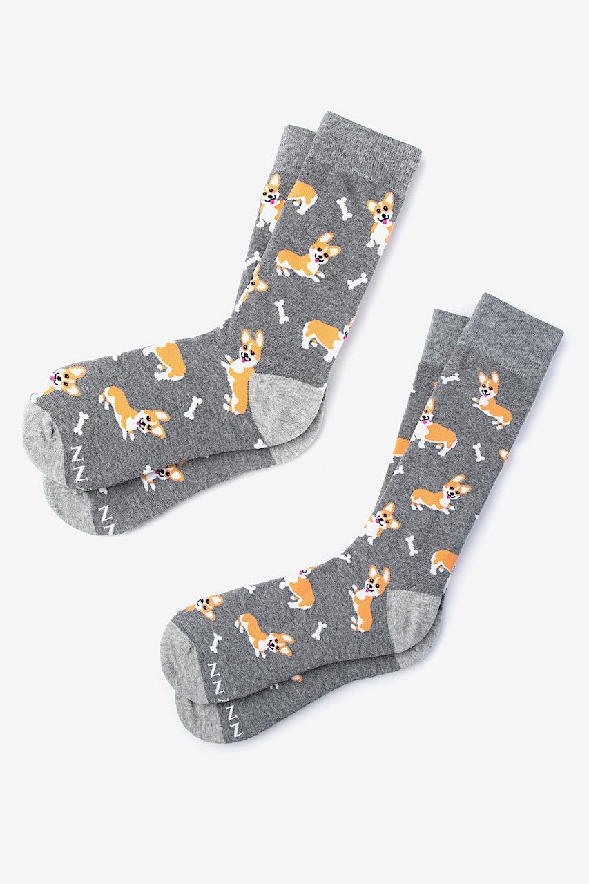 alynn Corgi Gang gray His & Hers Socks