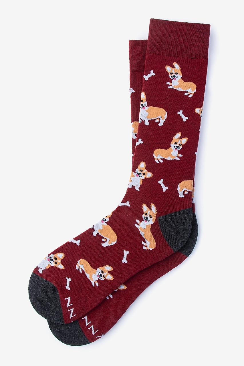 alynn Corgi Gang maroon Sock