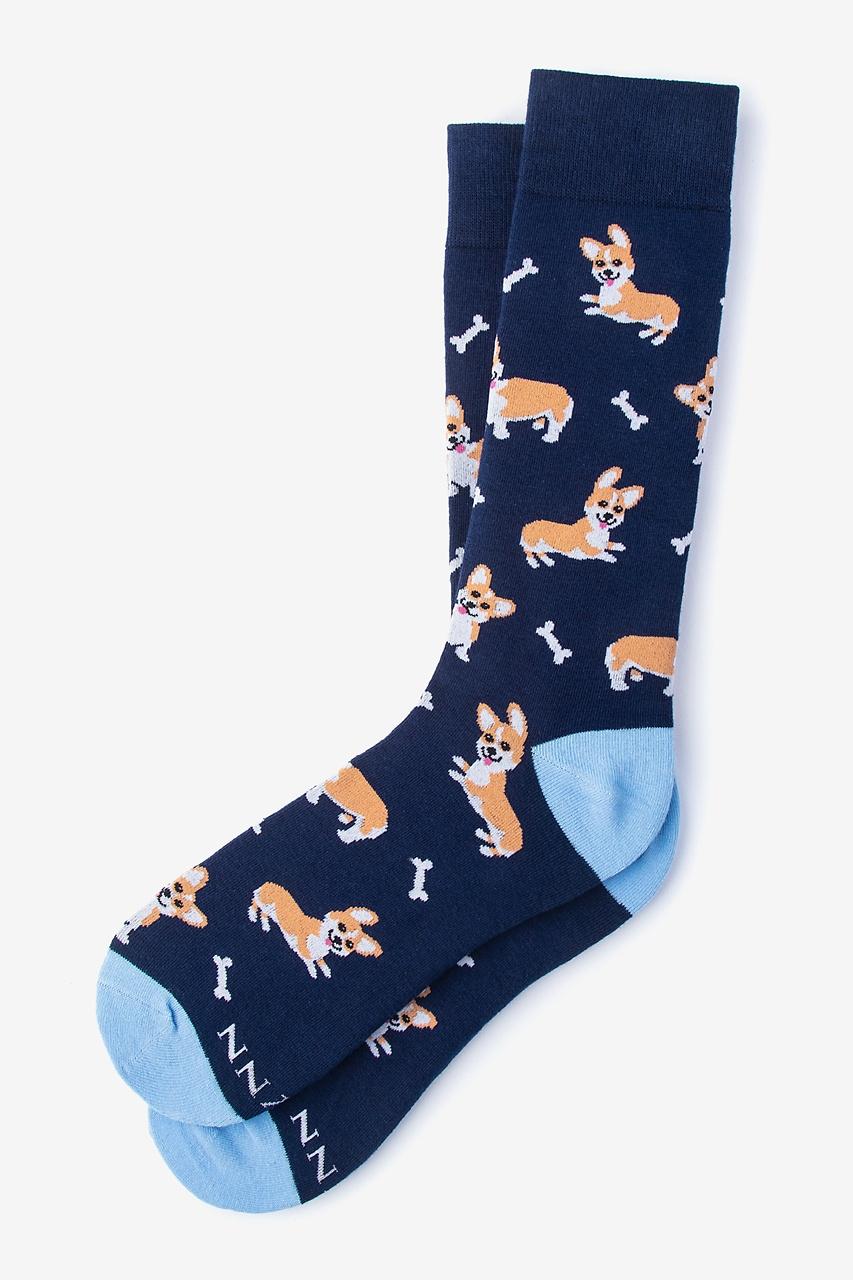 alynn Corgi Gang Navy Blue Sock