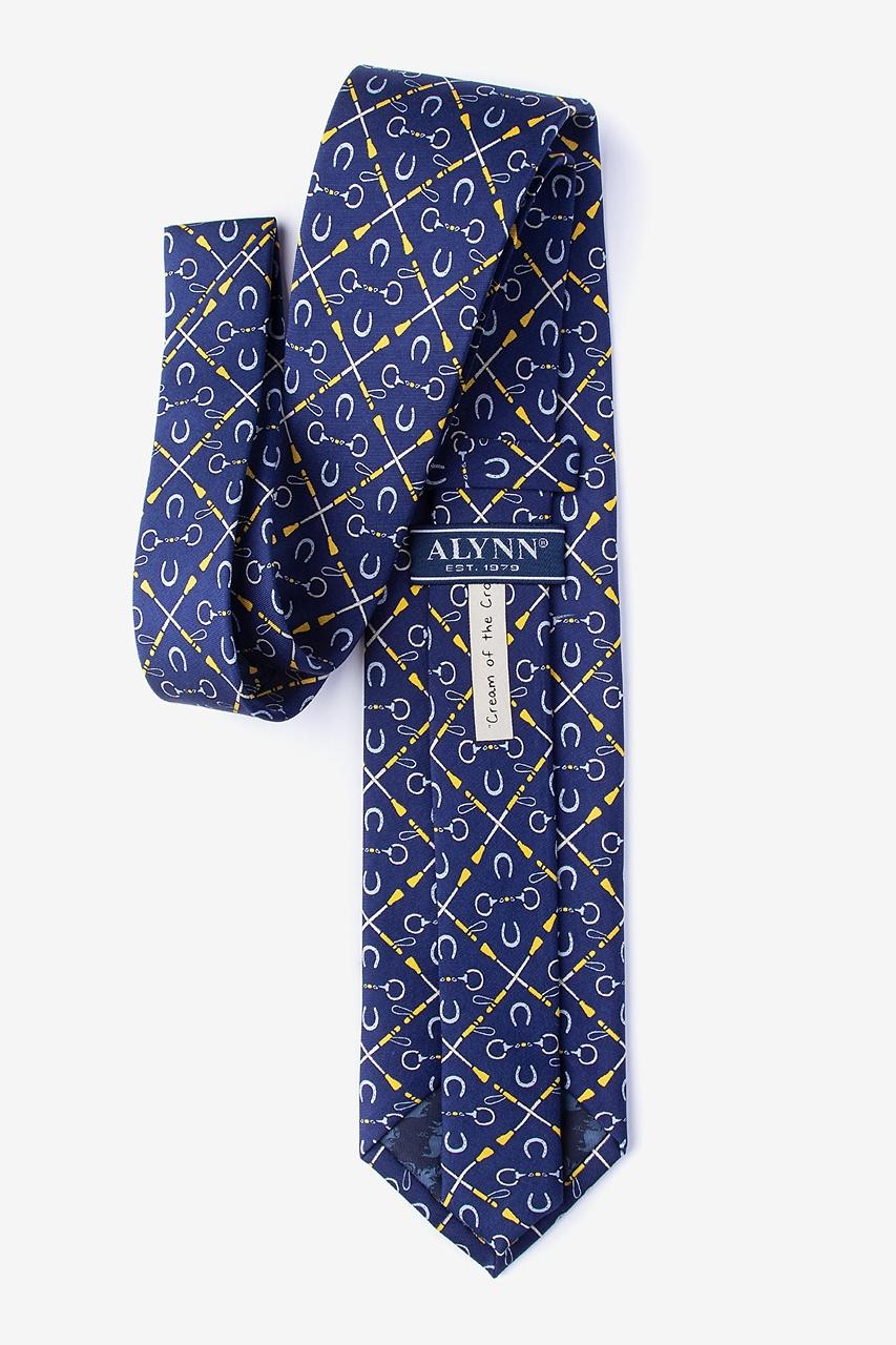 Alynn Cream Of The Crop Navy Blue 100% Silk Tie