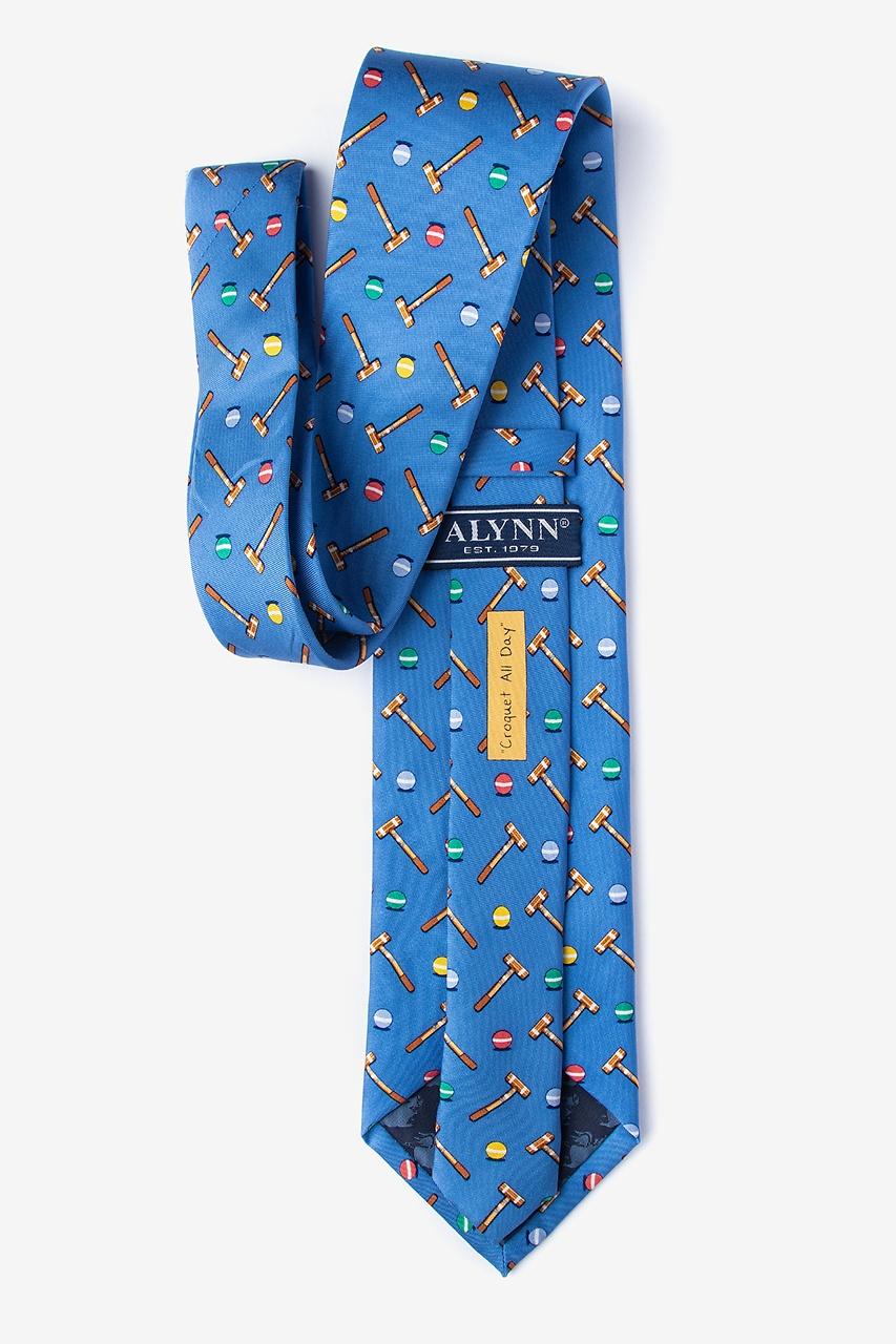 Alynn Croquet All Day Blue 100% Silk Tie