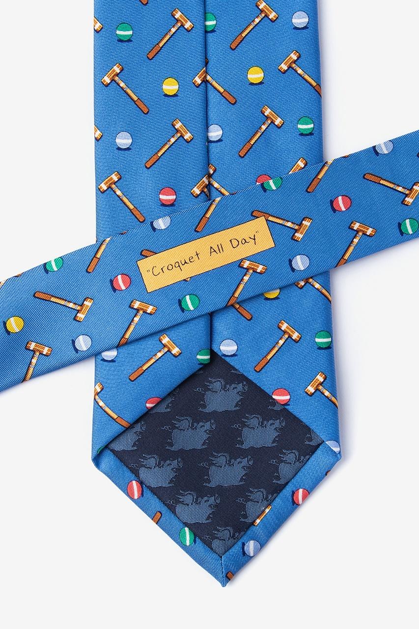 Alynn Croquet All Day Blue 100% Silk Tie