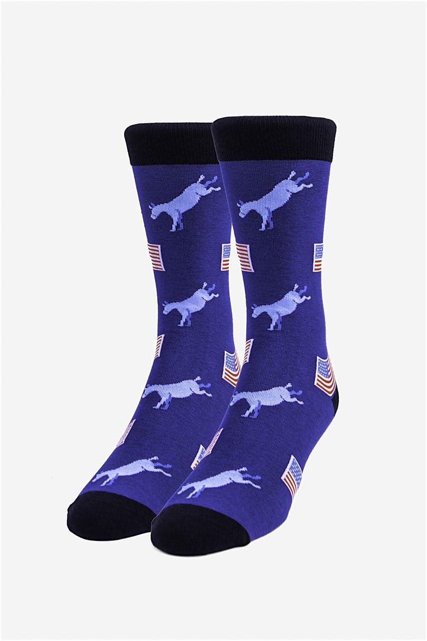 Alynn Democratic Donkey Navy Blue Sock