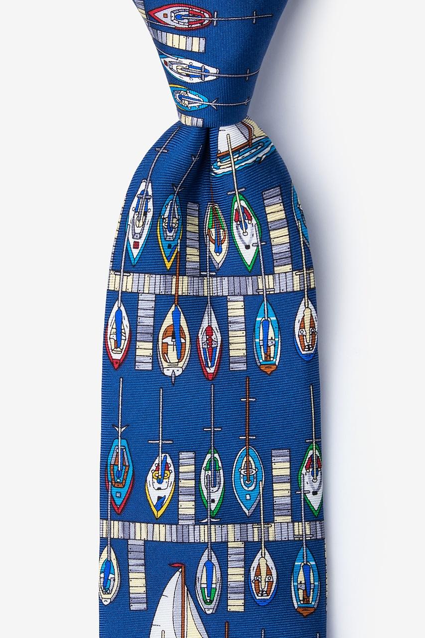 alynn Dock Space blue 100% silk Tie