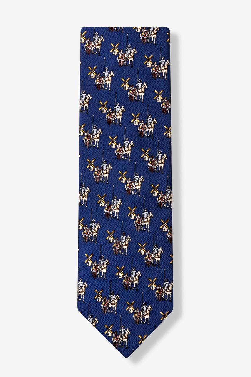 Alynn Don Quixote Navy Blue 100% Silk Tie