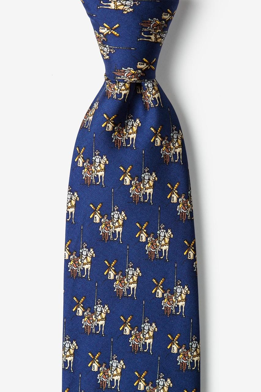 alynn Don Quixote Navy Blue 100% silk Tie