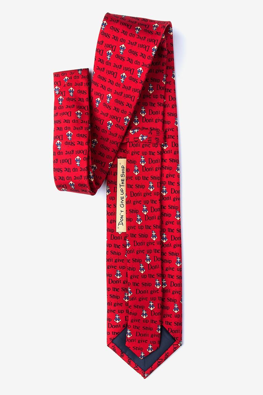 Alynn Don't Give Up The Ship Red 100% Silk Tie