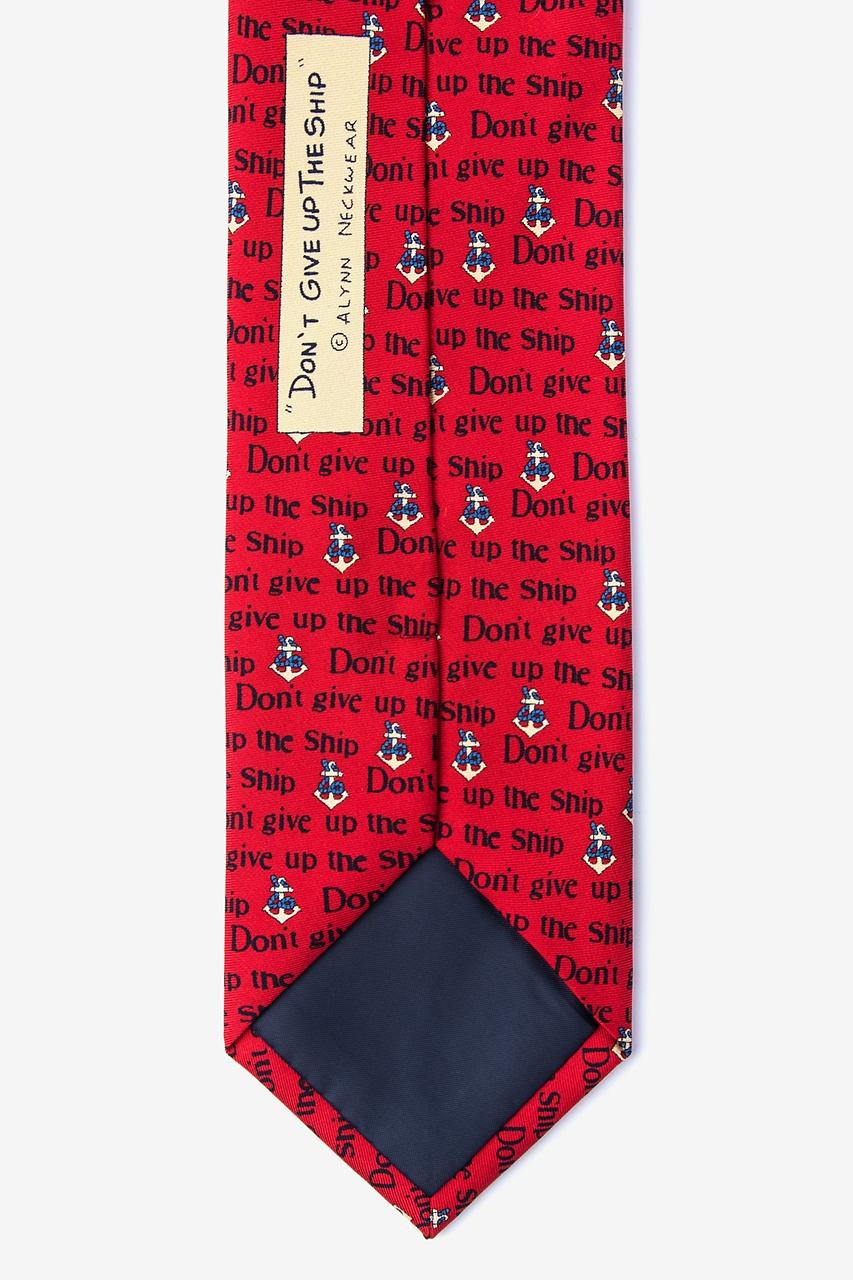 Alynn Don't Give Up The Ship Red 100% Silk Tie