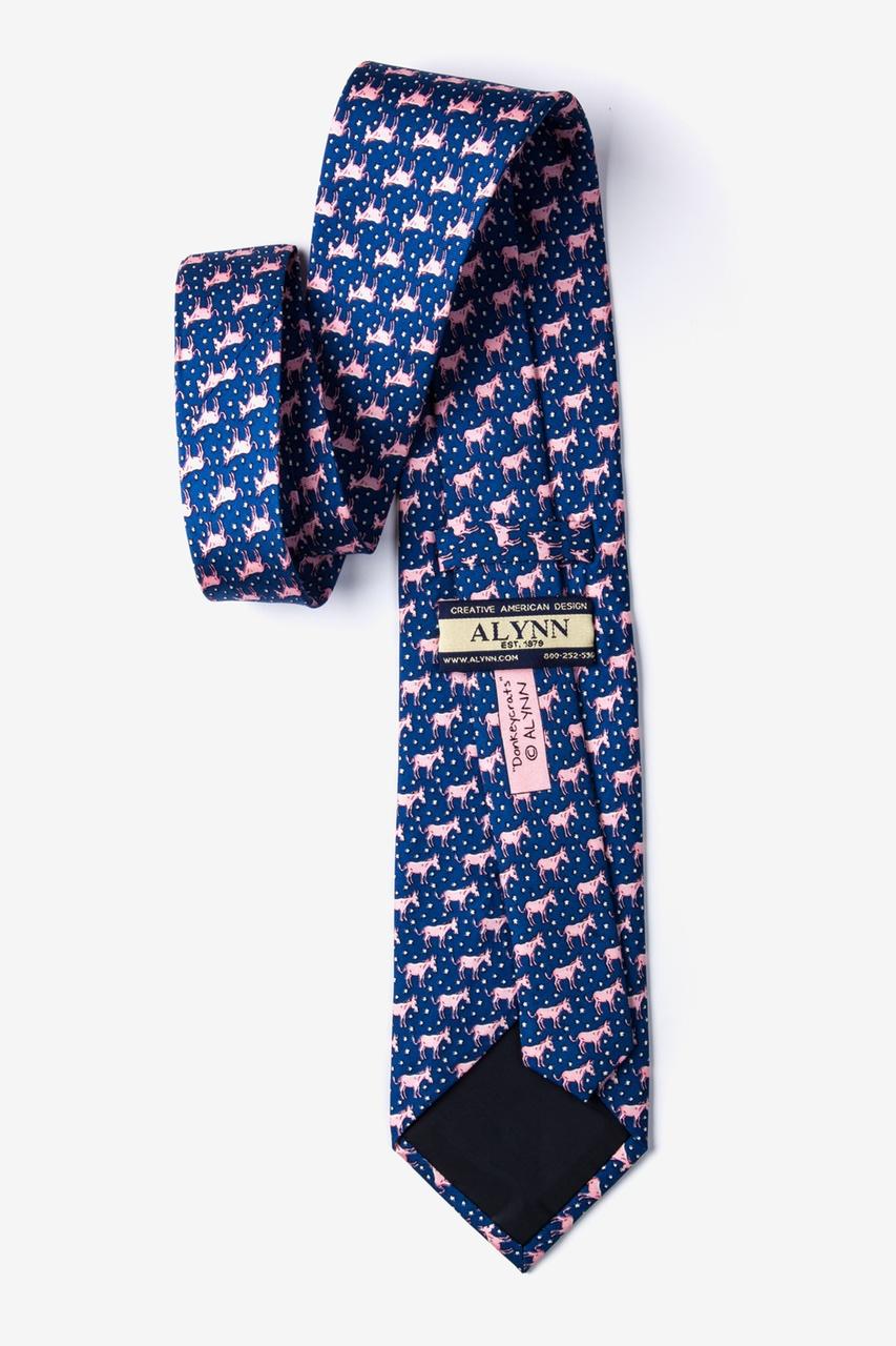 Alynn Donkeycrats Navy Blue 100% Silk Tie