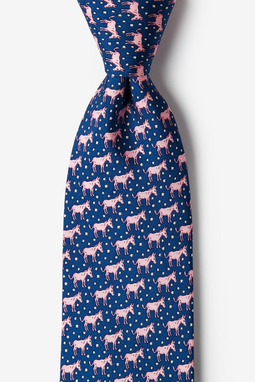 alynn Donkeycrats Navy Blue 100% silk Tie