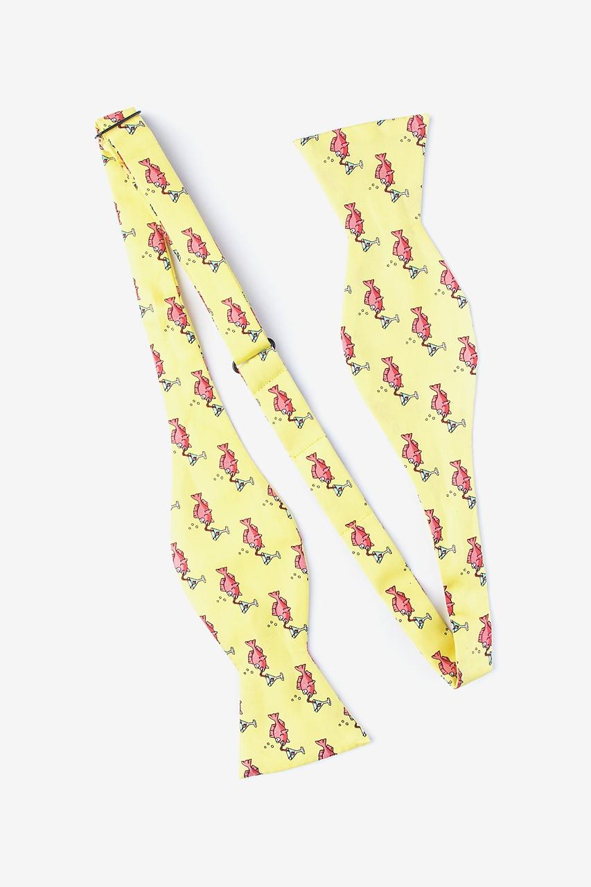 Alynn Drinks Like A Fish Yellow Self-Tie Bow Tie