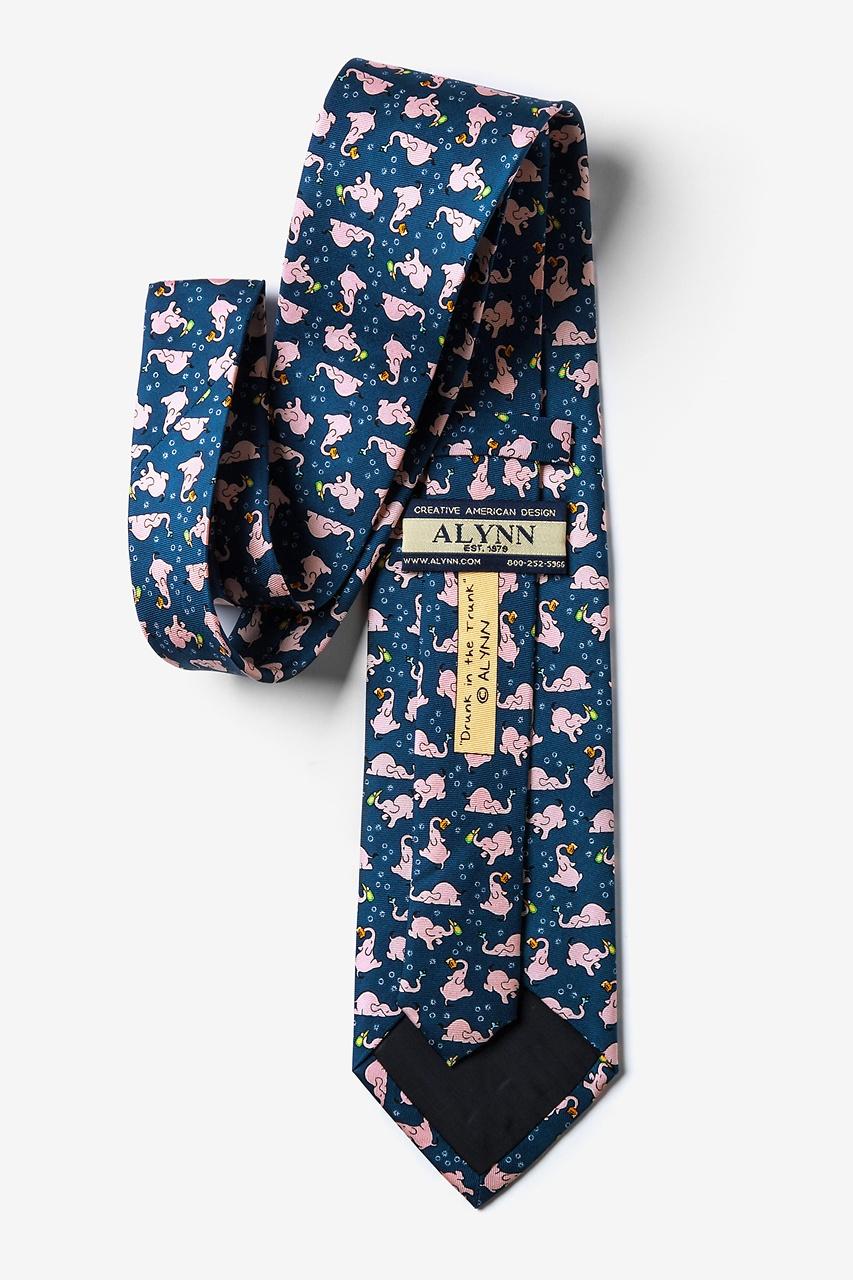Alynn Drunk In The Trunk Navy Blue 100% Silk Tie