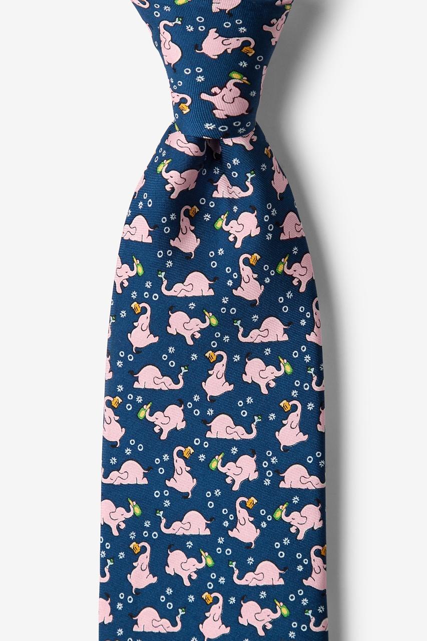 alynn Drunk in the Trunk Navy Blue 100% silk Tie