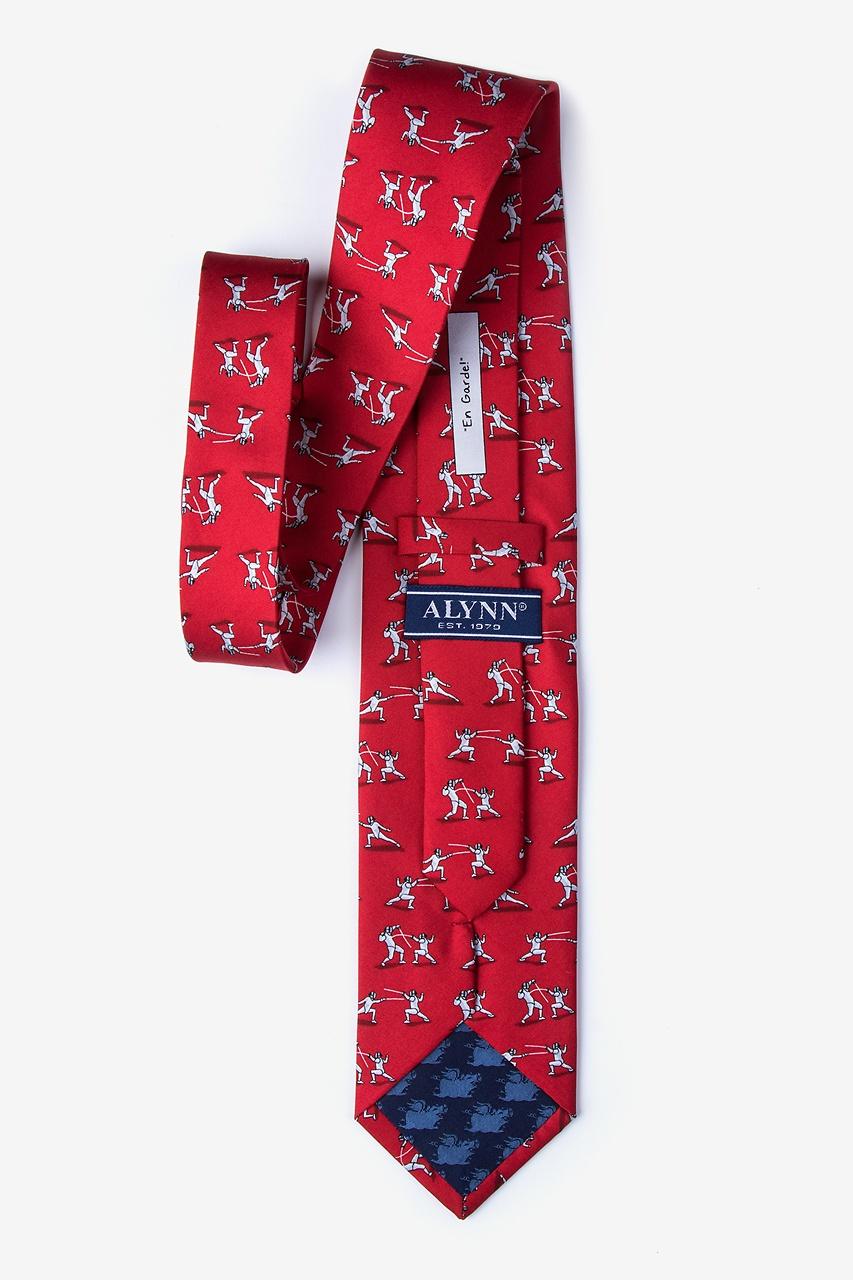 Alynn En Garde FEncing Red 100% Silk Tie