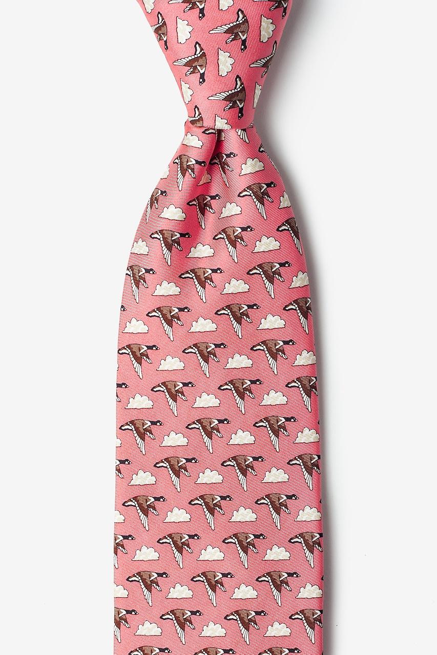 alynn Feather Weather coral 100% silk Tie
