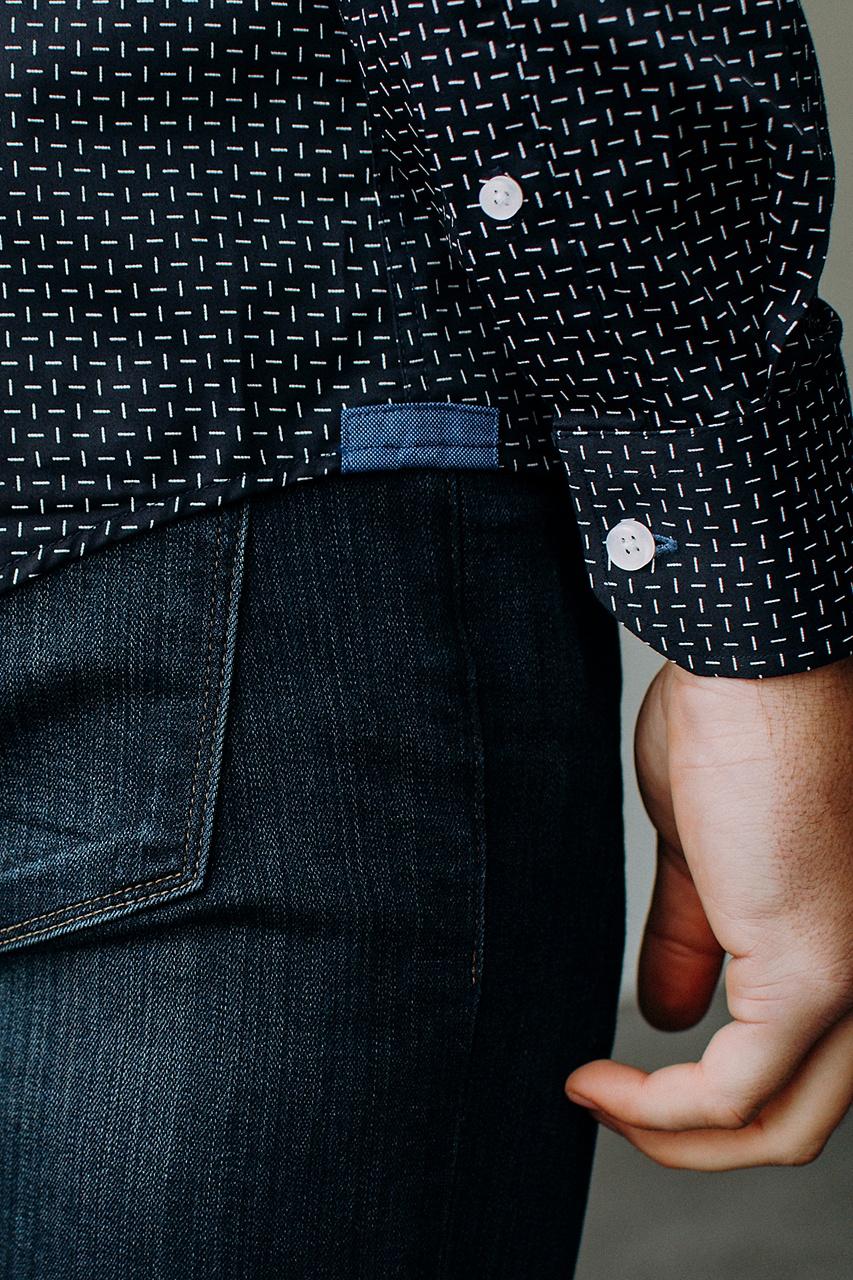 Alynn Finn Navy Blue Casual Shirt