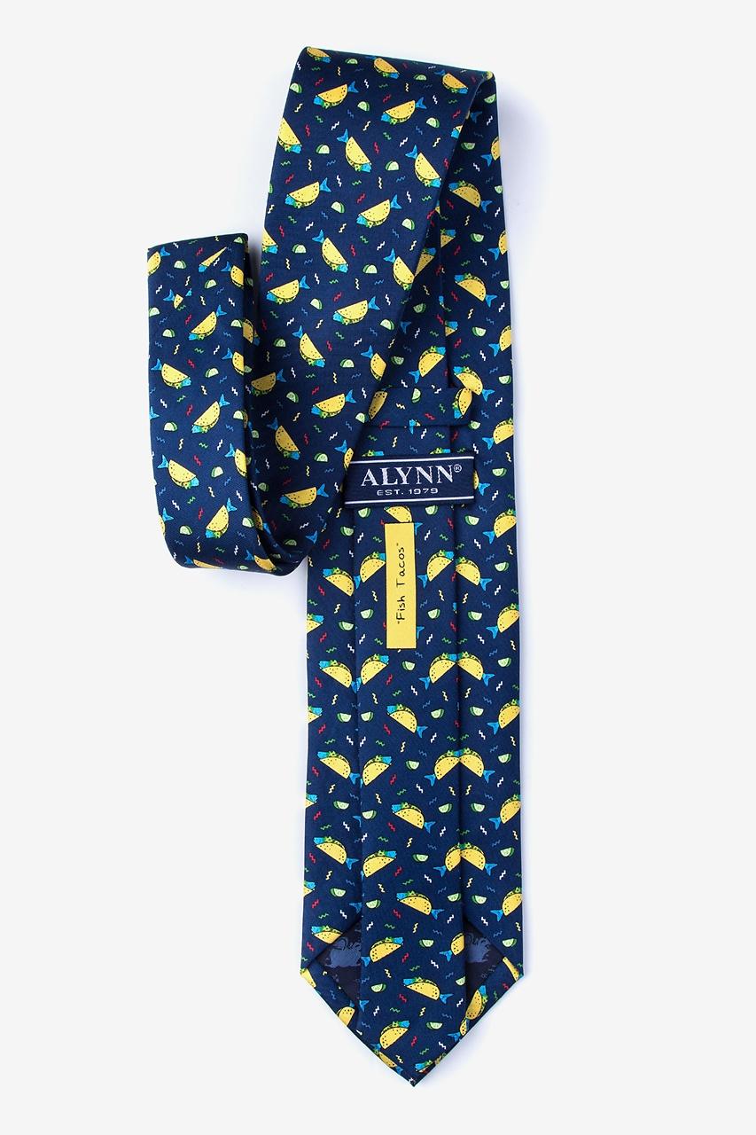 Alynn Fish Tacos Navy Blue 100% Silk Tie