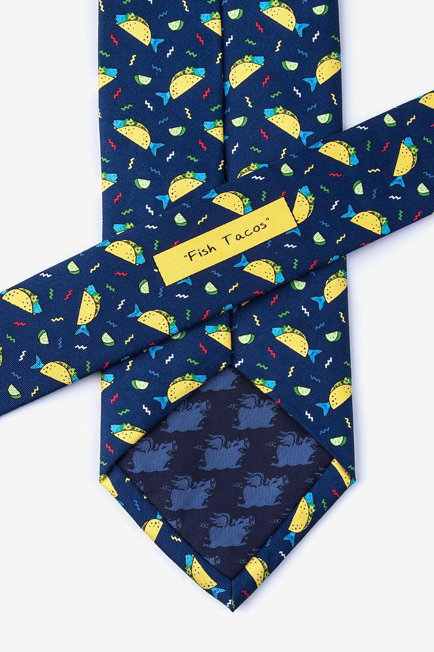 Alynn Fish Tacos Navy Blue 100% Silk Tie