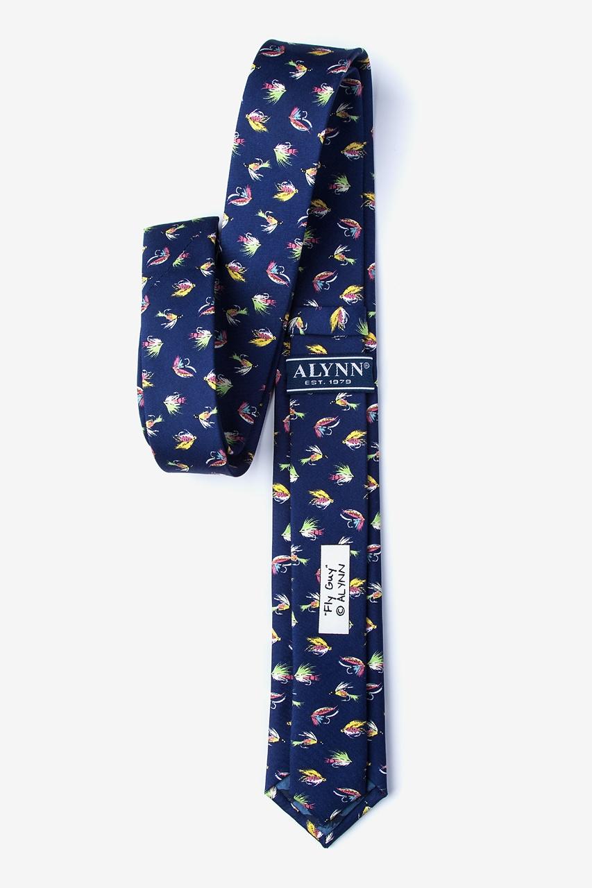 Alynn Fly Guy Navy Blue 100% Silk Skinny Tie