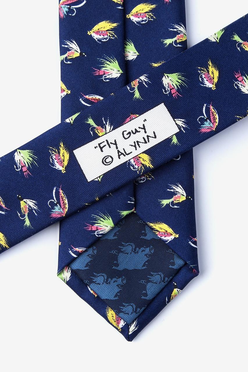 Alynn Fly Guy Navy Blue 100% Silk Skinny Tie