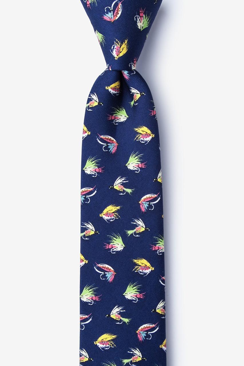 alynn Fly Guy Navy Blue 100% silk Skinny Tie