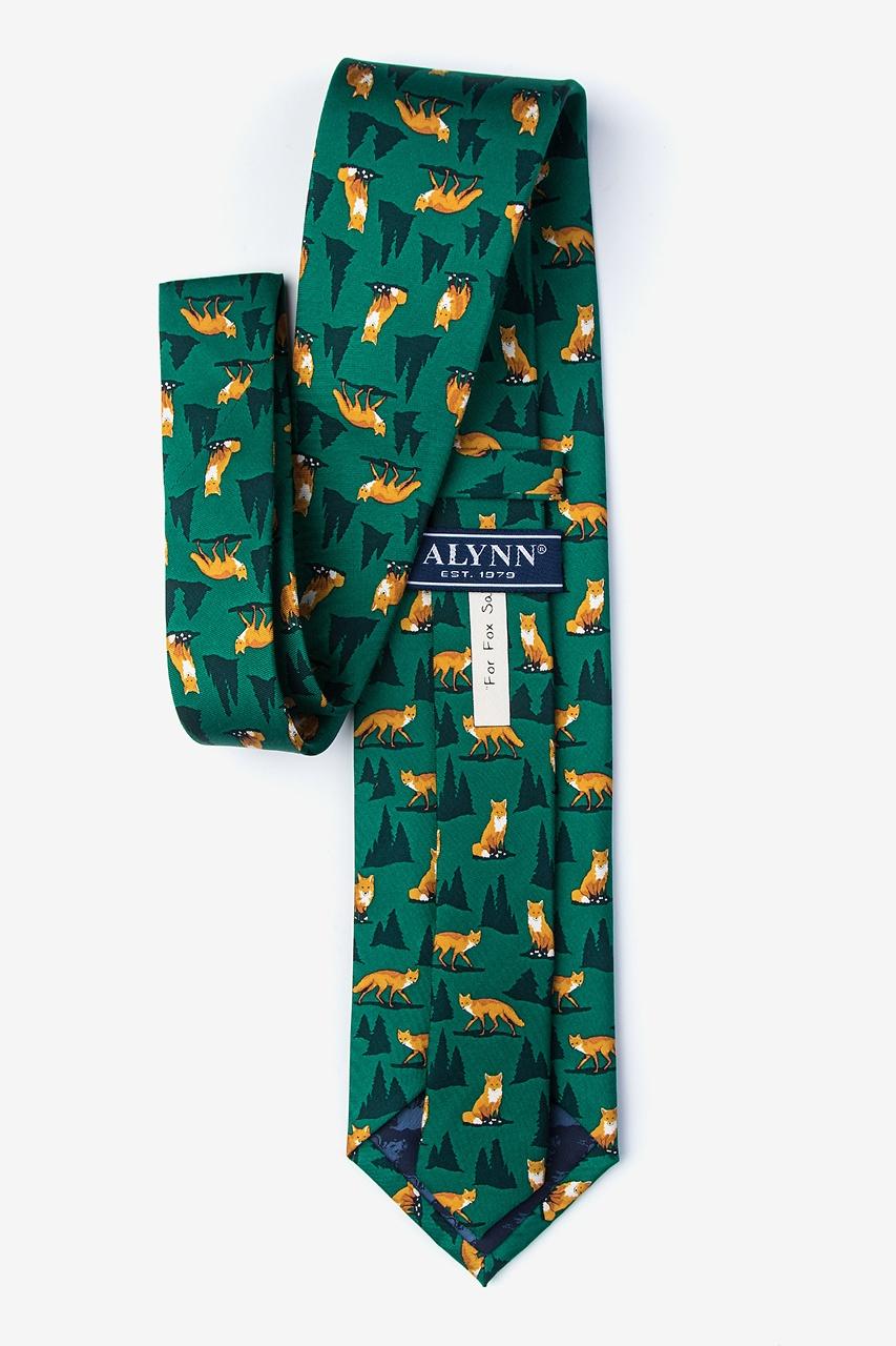Alynn For Fox Sake Green 100% Silk Tie